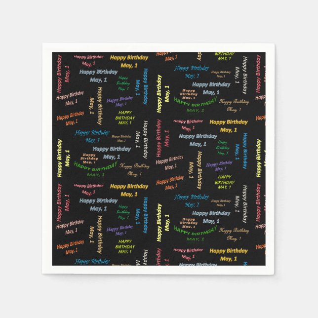 Serviette En Papier Papier serviettes mai, 1er anniversaire (Devant)