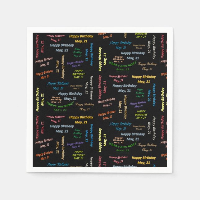 Serviette En Papier Papier serviettes mai, 21 Anniversaire (Devant)