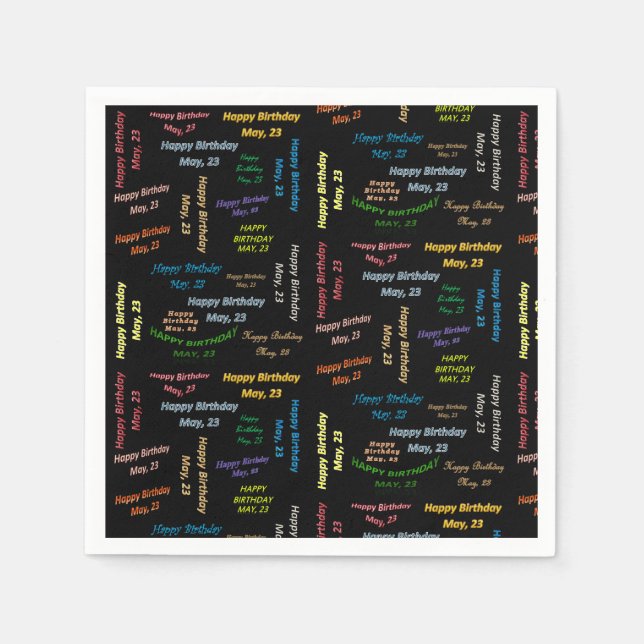 Serviette En Papier Papier serviettes mai, 23 Anniversaire (Devant)