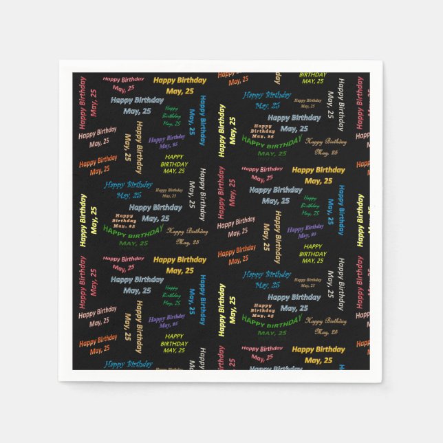 Serviette En Papier Papier serviettes mai, 25 Anniversaire (Devant)