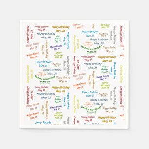 Serviette En Papier Papier serviettes mai, 28 Anniversaire
