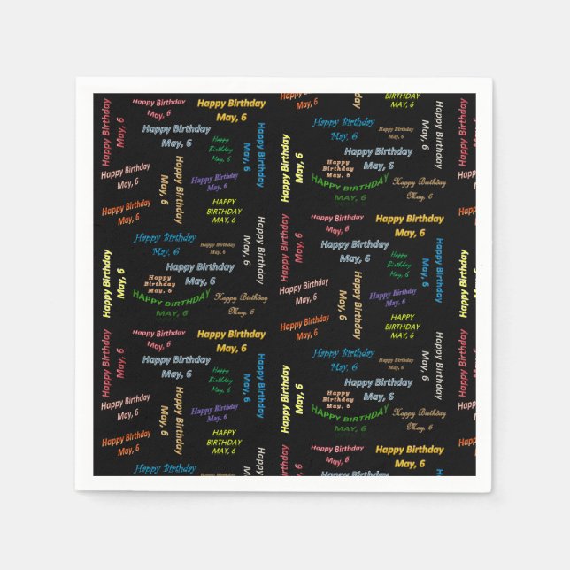 Serviette En Papier Papier serviettes mai, 6 Anniversaire (Devant)