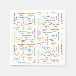 Serviette En Papier Papier serviettes Mai, 7 Anniversaire