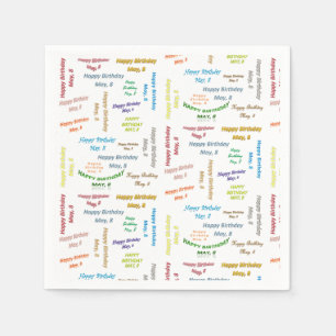 Serviette En Papier Papier serviettes mai, 8 Anniversaire