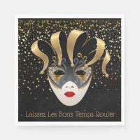 Papier serviettes Mardi Gras-Laissez rouler les bo
