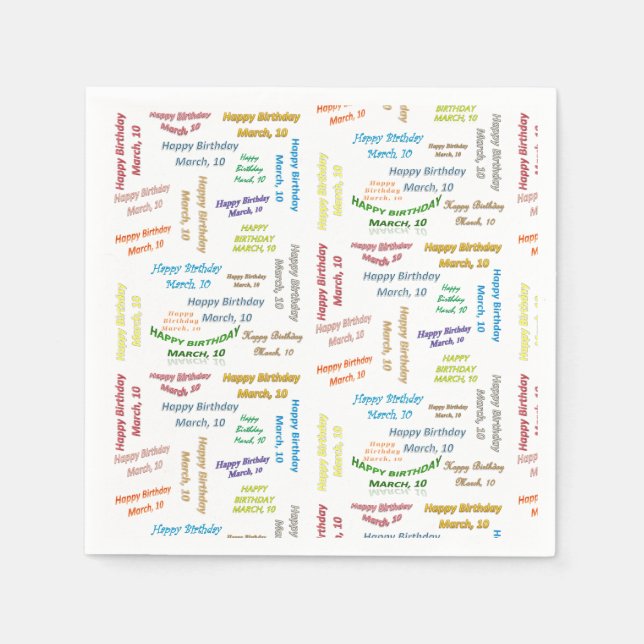 Serviette En Papier Papier serviettes Mars, 10 Anniversaire (Devant)