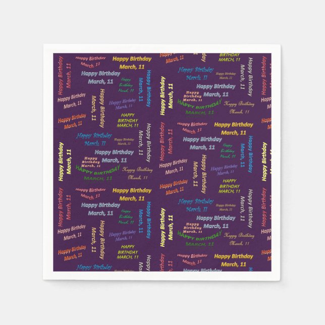 Serviette En Papier Papier serviettes Mars, 11 Anniversaire (Devant)