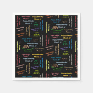 Serviette En Papier Papier serviettes Mars, 12 Anniversaire