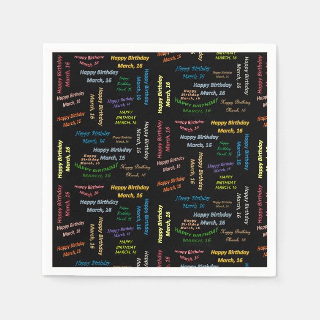 Serviette En Papier Papier serviettes Mars, 16 Anniversaire (Devant)