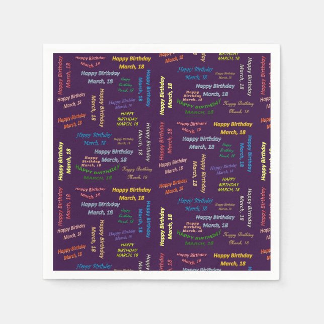 Serviette En Papier Papier serviettes Mars, 18 Anniversaire (Devant)