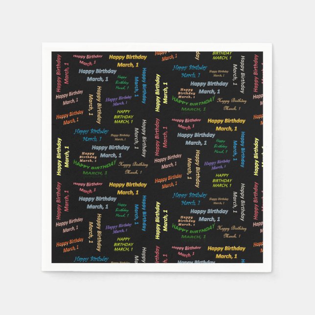 Serviette En Papier Papier serviettes Mars, 1er Anniversaire (Devant)