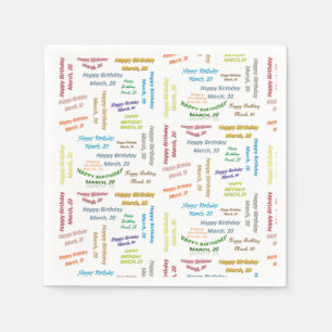 Serviette En Papier Papier serviettes Mars, 20 Anniversaire