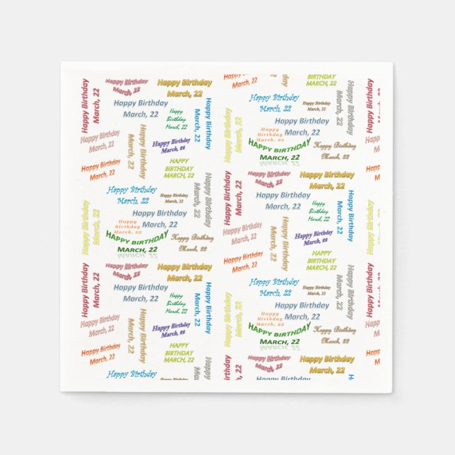 Serviette En Papier Papier serviettes Mars, 22 Anniversaire (Devant)