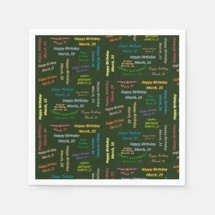Serviette En Papier Papier serviettes Mars, 23 Anniversaire