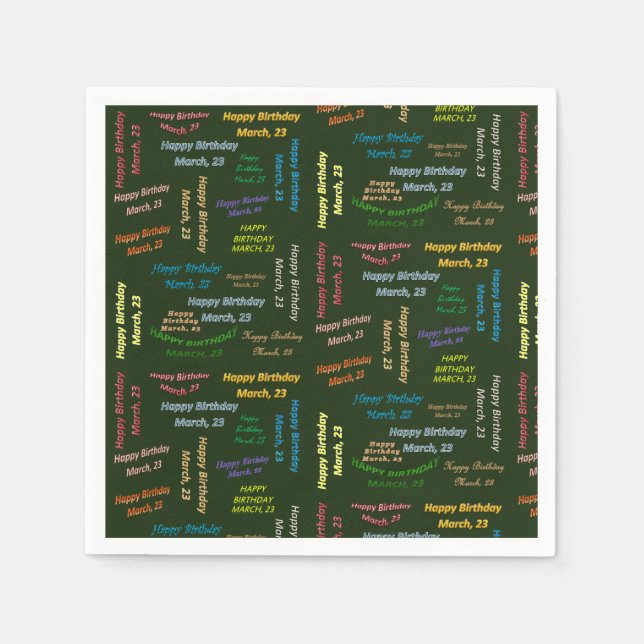 Serviette En Papier Papier serviettes Mars, 23 Anniversaire (Devant)