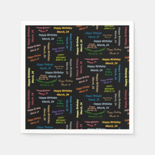 Serviette En Papier Papier serviettes Mars, 24 Anniversaire