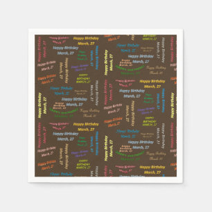 Serviette En Papier Papier serviettes Mars, 27 Anniversaire