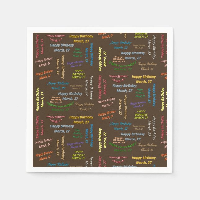 Serviette En Papier Papier serviettes Mars, 27 Anniversaire (Devant)