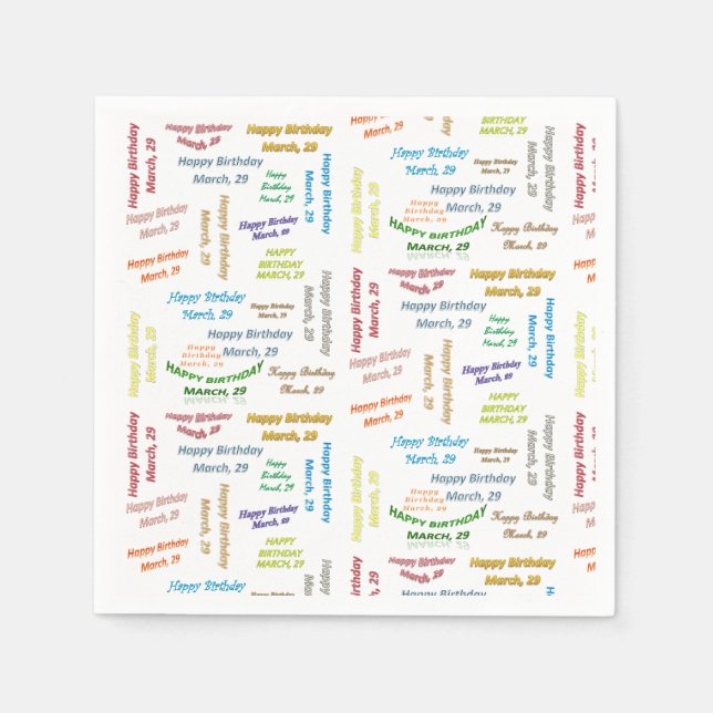 Serviette En Papier Papier serviettes Mars, 29 Anniversaire (Devant)