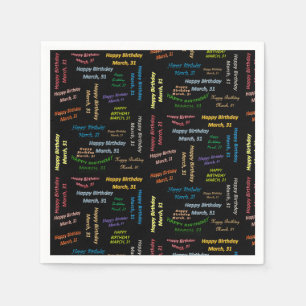 Serviette En Papier Papier serviettes mars, 31 anniversaire