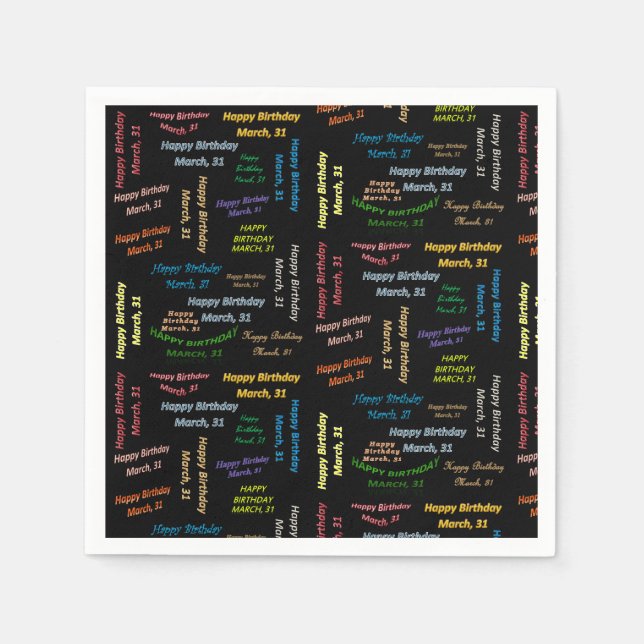 Serviette En Papier Papier serviettes mars, 31 anniversaire (Devant)