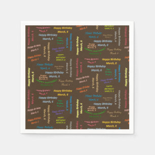 Serviette En Papier Papier serviettes Mars, 6 Anniversaire