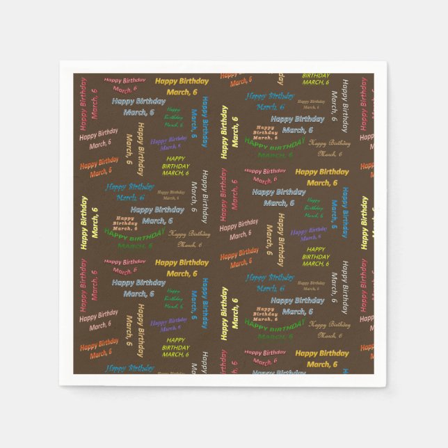 Serviette En Papier Papier serviettes Mars, 6 Anniversaire (Devant)