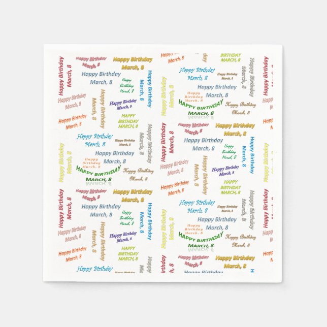 Serviette En Papier Papier serviettes Mars, 8 Anniversaire (Devant)