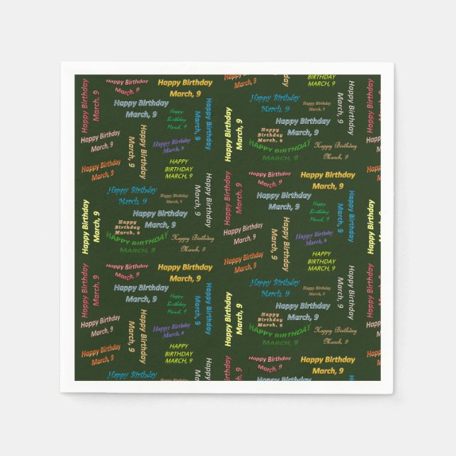 Serviette En Papier Papier serviettes Mars, 9 Anniversaire (Devant)