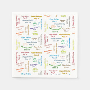 Serviette En Papier Papier serviettes Novembre, 10 Anniversaire