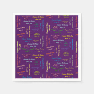 Serviette En Papier Papier serviettes Novembre, 12 Anniversaire