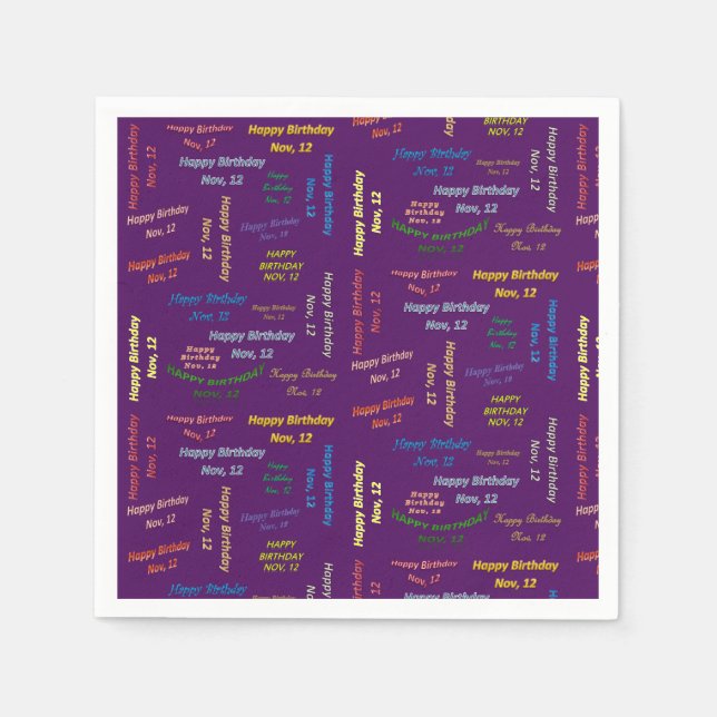 Serviette En Papier Papier serviettes Novembre, 12 Anniversaire (Devant)