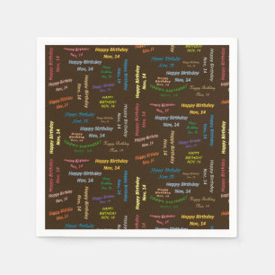 Serviette En Papier Papier serviettes Novembre, 14 Anniversaire