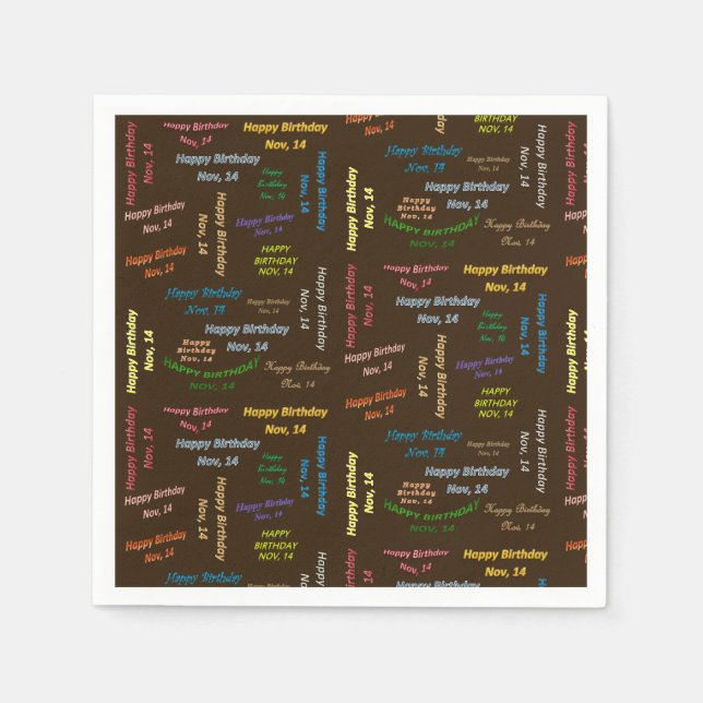 Serviette En Papier Papier serviettes Novembre, 14 Anniversaire (Devant)