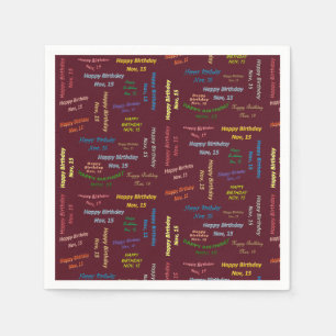 Serviette En Papier Papier serviettes Novembre, 15 Anniversaire