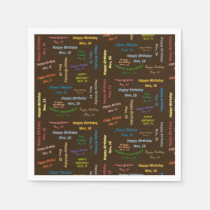 Serviette En Papier Papier serviettes Novembre, 16 Anniversaire