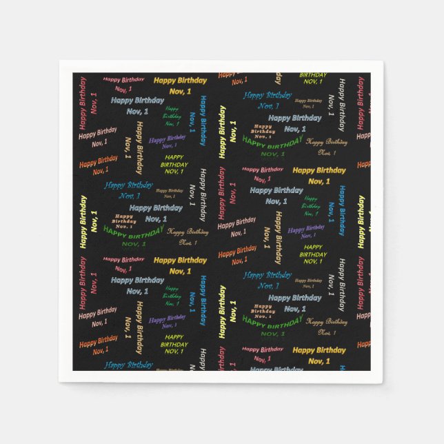 Serviette En Papier Papier serviettes novembre, 1er anniversaire (Devant)