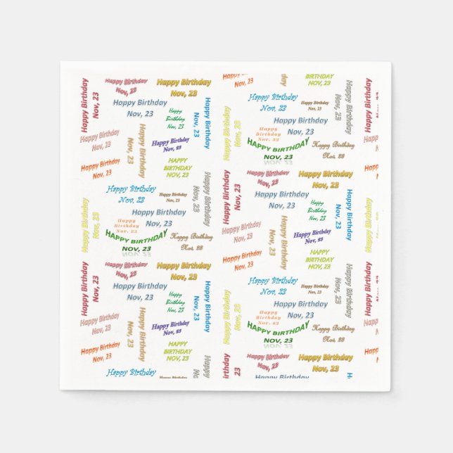 Serviette En Papier Papier serviettes Novembre, 23 Anniversaire (Devant)