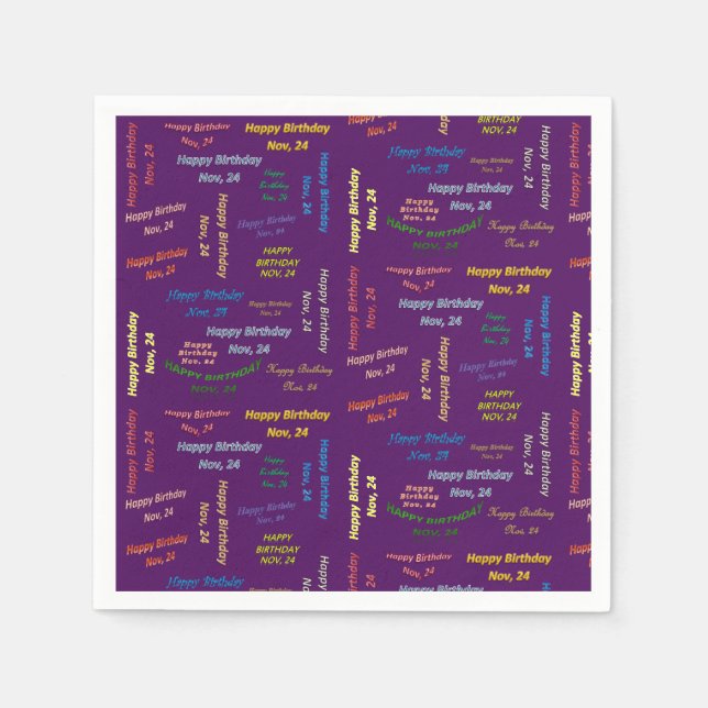 Serviette En Papier Papier serviettes Novembre, 24 Anniversaire (Devant)