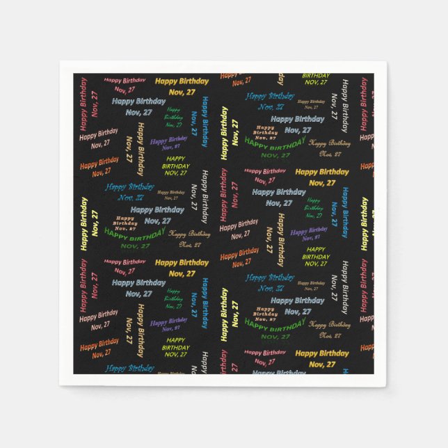 Serviette En Papier Papier serviettes Novembre, 27 Anniversaire (Devant)