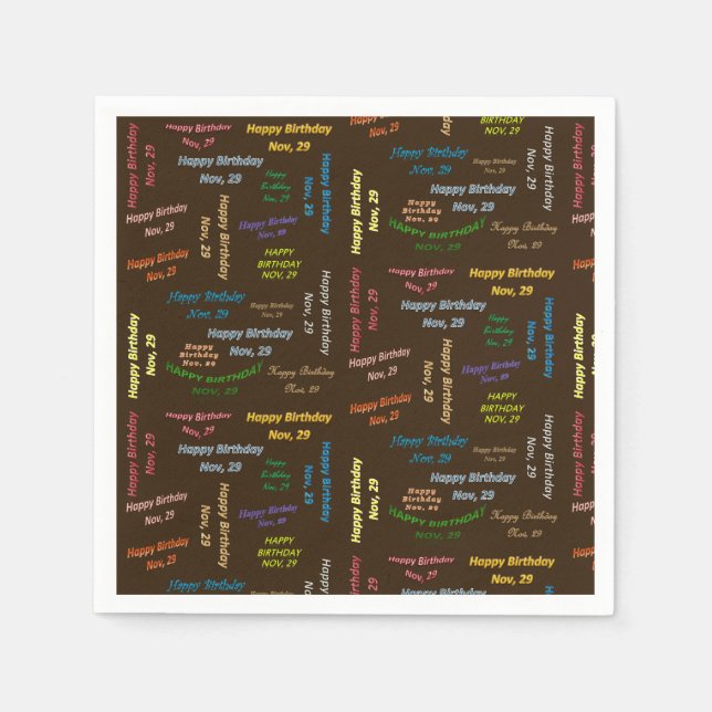 Serviette En Papier Papier serviettes Novembre, 29 Anniversaire (Devant)