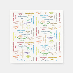 Serviette En Papier Papier serviettes Novembre, 2 Anniversaire