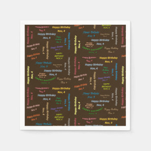 Serviette En Papier Papier serviettes Novembre, 4 Anniversaire