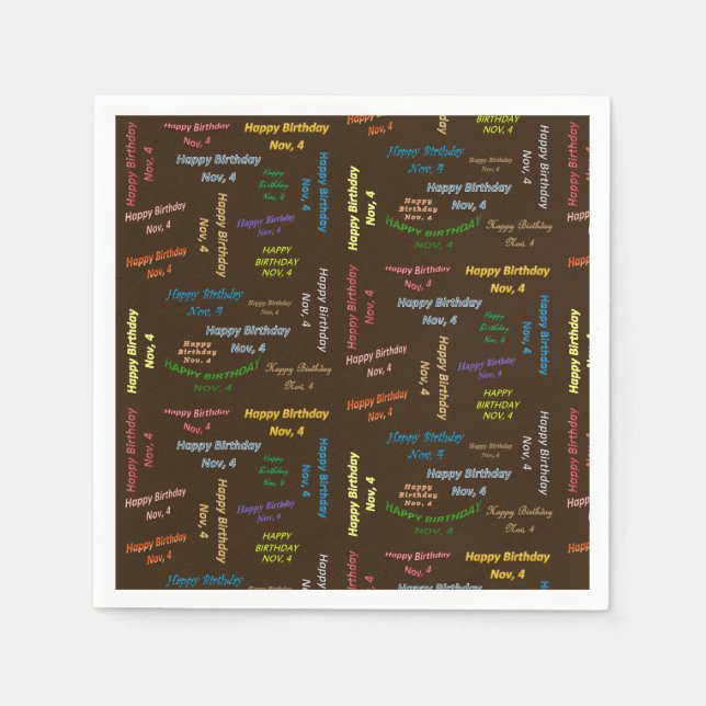 Serviette En Papier Papier serviettes Novembre, 4 Anniversaire (Devant)