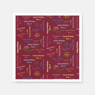 Serviette En Papier Papier serviettes Novembre, 5 Anniversaire