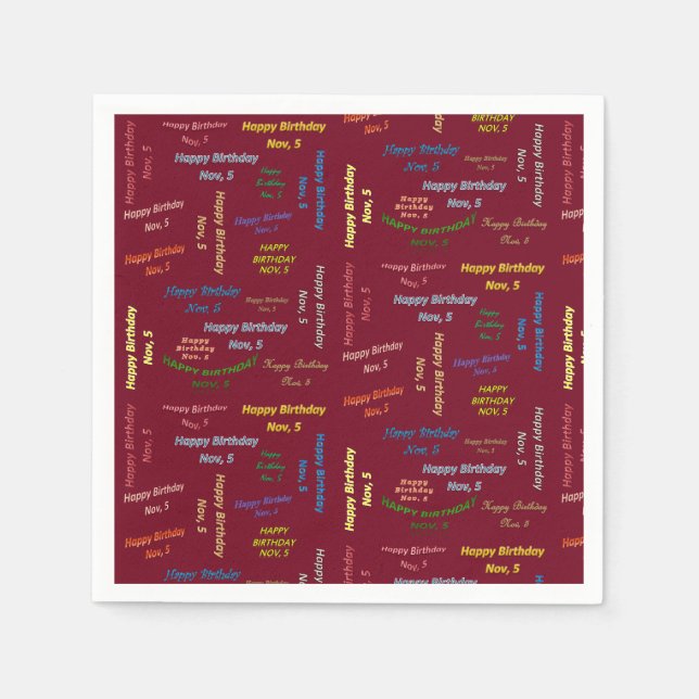 Serviette En Papier Papier serviettes Novembre, 5 Anniversaire (Devant)