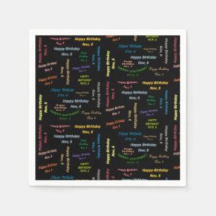 Serviette En Papier Papier serviettes Novembre, 6 Anniversaire