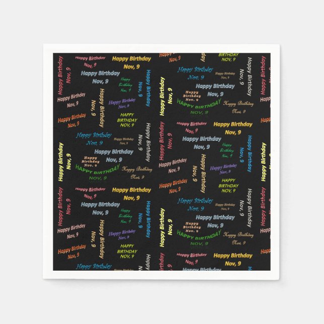 Serviette En Papier Papier serviettes Novembre, 9 Anniversaire (Devant)