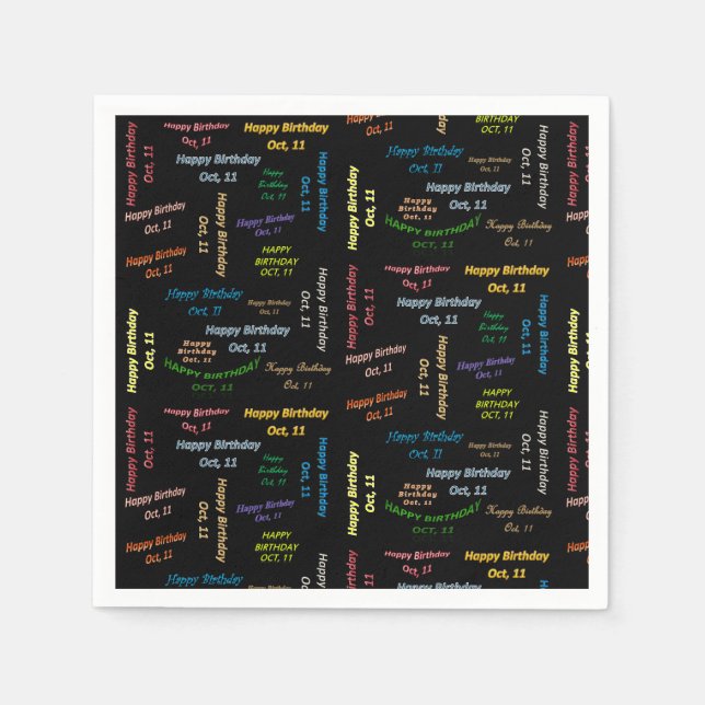 Serviette En Papier Papier serviettes Octobre, 11 Anniversaire (Devant)