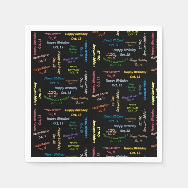 Serviette En Papier Papier serviettes Octobre, 13 Anniversaire (Devant)